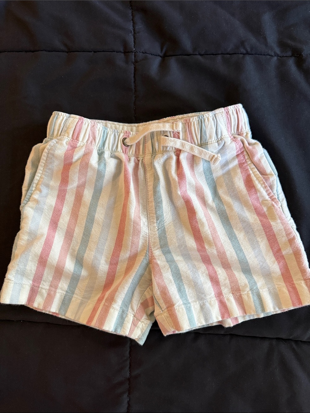J. Crew Kids Pastel Pink & Light Blue Striped Drawstring Shorts
